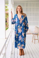 Penny Midi Dress - Georgia Blue