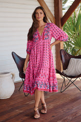 Monday Midi Dress - Raspberry Romance