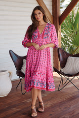 Monday Midi Dress - Raspberry Romance