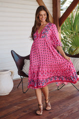 Monday Midi Dress - Raspberry Romance