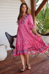 Monday Midi Dress - Raspberry Romance