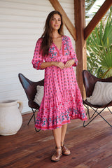 Monday Midi Dress - Raspberry Romance