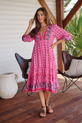 Monday Midi Dress - Raspberry Romance