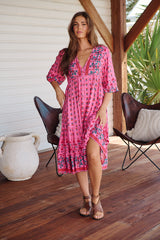 Monday Midi Dress - Raspberry Romance