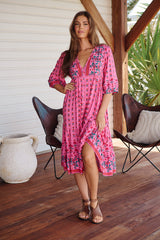 Monday Midi Dress - Raspberry Romance