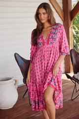 Monday Midi Dress - Raspberry Romance