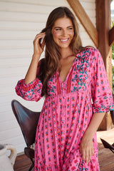 Monday Midi Dress - Raspberry Romance