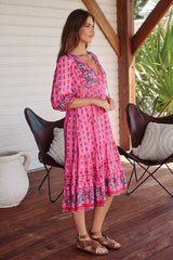 Monday Midi Dress - Raspberry Romance