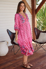 Monday Midi Dress - Raspberry Romance