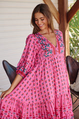 Monday Midi Dress - Raspberry Romance