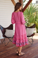 Monday Midi Dress - Raspberry Romance