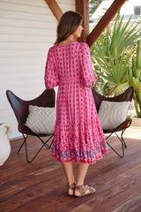 Monday Midi Dress - Raspberry Romance