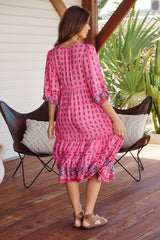 Monday Midi Dress - Raspberry Romance