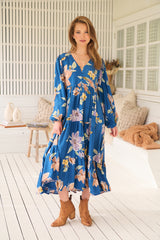Eve Midi Dress - Georgia Blue