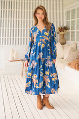 Eve Midi Dress - Georgia Blue