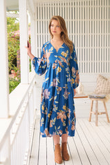 Eve Midi Dress - Georgia Blue