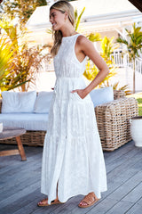 Mylah Dress - White Wild Flower