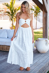 Zayla Maxi Dress - White Wild Flower