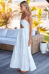 Zayla Maxi Dress - White Wild Flower