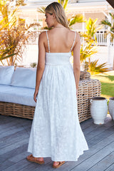 Zayla Maxi Dress - White Wild Flower