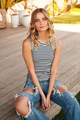 Kate Stripe Tee- Navy~ Free People