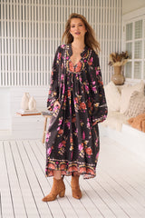 Boheme Midi Dress - Monarch Bloom