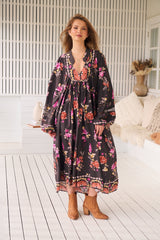 Boheme Midi Dress - Monarch Bloom