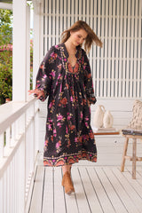 Boheme Midi Dress - Monarch Bloom