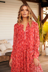 See It Through Dress- Coral ~ Free People