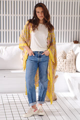 Magic Dance Border Print Kimono- Mellow Yellow ~ Free People