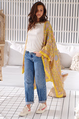 Magic Dance Border Print Kimono- Mellow Yellow ~ Free People