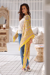 Magic Dance Border Print Kimono- Mellow Yellow ~ Free People