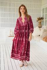 Boheme Midi Dress - Rhubarb Kiva
