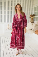 Boheme Midi Dress - Rhubarb Kiva
