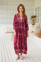 Boheme Midi Dress - Rhubarb Kiva