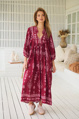 Boheme Midi Dress - Rhubarb Kiva