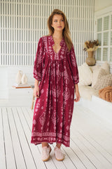 Boheme Midi Dress - Rhubarb Kiva