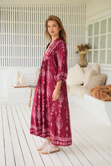 Boheme Midi Dress - Rhubarb Kiva