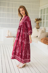 Boheme Midi Dress - Rhubarb Kiva