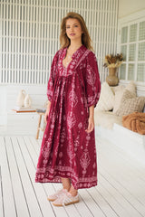 Boheme Midi Dress - Rhubarb Kiva