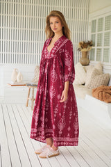 Boheme Midi Dress - Rhubarb Kiva