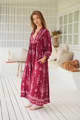 Boheme Midi Dress - Rhubarb Kiva