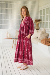 Boheme Midi Dress - Rhubarb Kiva