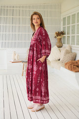 Boheme Midi Dress - Rhubarb Kiva
