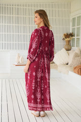 Boheme Midi Dress - Rhubarb Kiva