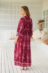 Boheme Midi Dress - Rhubarb Kiva