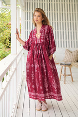 Boheme Midi Dress - Rhubarb Kiva