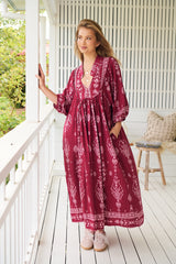 Boheme Midi Dress - Rhubarb Kiva
