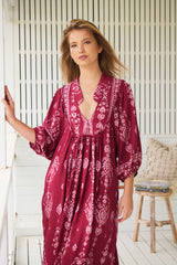 Boheme Midi Dress - Rhubarb Kiva