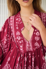 Boheme Midi Dress - Rhubarb Kiva